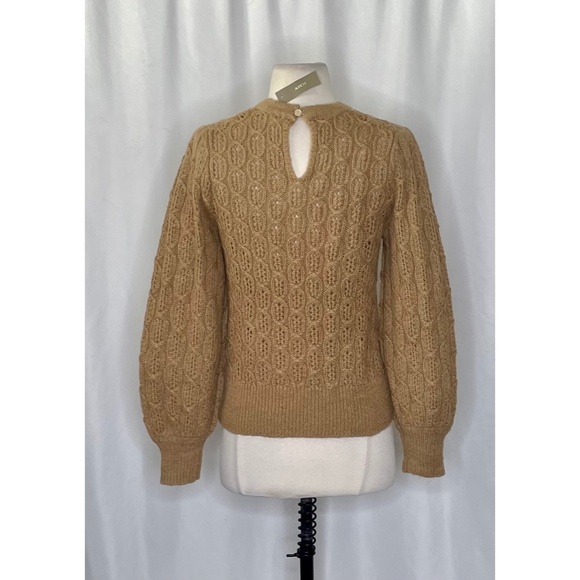 NWT!! J. CREW Balloon Sleeve Cable Knit Sweater Pale Clay Tan Brown X-Small - Picture 9 of 15